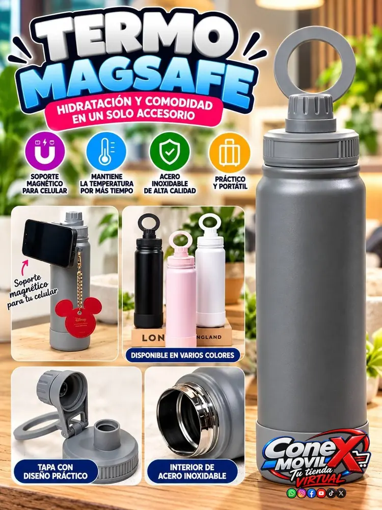 TERMO MAGSAFE CON SOPORTE MAGNÉTICO PARA CELULAR