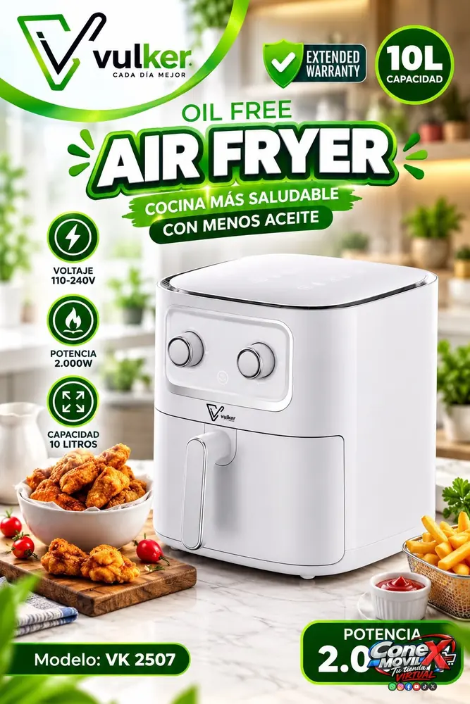 AIR FRYER VULKER DE 10 LITROS REF. VK 2507