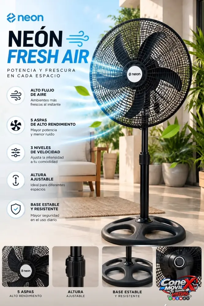 ABANICO DE PEDESTAL NEÓN FRESH AIR