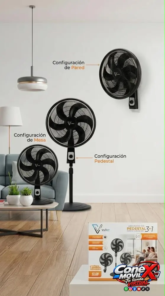 VENTILADOR VULKER 3 EN 1 DE 45 CM