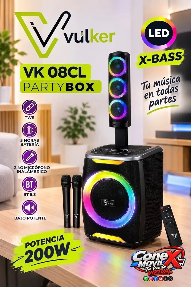 PARLANTE VULKER TORRE REF. VK 08CL PARTYBOX